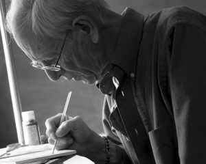 The artist at work.
photographed by Dennis Calabrese